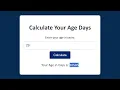 Calculate Your Age In Days Using HTML CSS JavaScript Adel Gabr
