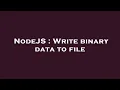 NodeJS Write binary data to file