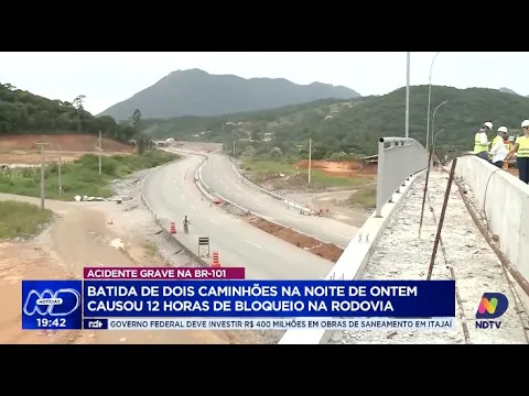 Trânsito parado: acidente com caminhões fecha BR-101 por 12 horas