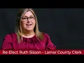Re-Elect Ruth Sisson on March 1 Lamar County Clerk