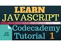 Codecademy Learn Javascript - 1