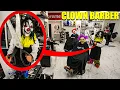 IF YOU EVER SEE A CLOWN BARBERSHOP DO NOT GET A HAIRCUT FROM THEM THEY TRIED TO SHAVE OUR HEADS