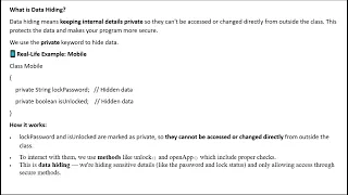 Java OOPs What is Data Hiding Data Hiding in 60 seconds QA Interview Question