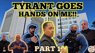 TYRANT SECURITY GUARD GOES HANDS ON CHARGES FILED FIRST AMENDMENT VINELAND NJ PART 1