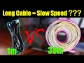 Internet Speed Comparison 1m VS 30m of CAT 6 Ethernet CABLE
