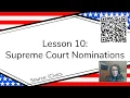 Lesson 10 Supreme Court Nominations iCivics Executive Branch Unit