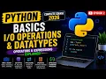 Python Input Output Datatypes Tutorial Hindi Operators Type Casting Episode 2