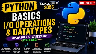 Python Input Output Datatypes Tutorial Hindi Operators Type Casting Episode 2