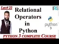 Python Tutorial in Urdu Hindi Relational Operators in Python Uses and Examples