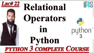 Python Tutorial in Urdu Hindi Relational Operators in Python Uses and Examples