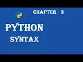 Syntax in Python - Python Tutorial