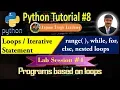 Python Loops Tutorial Range Method For loop While loop Loop Else Nested Loop