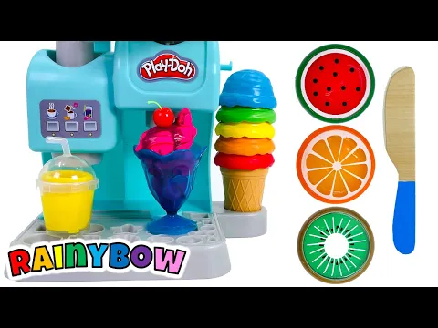 Download MP3 Pretend Play Toy Kitchen | Create \u0026 Learn with Play Doh Ice Cream | Preschool Learning Video