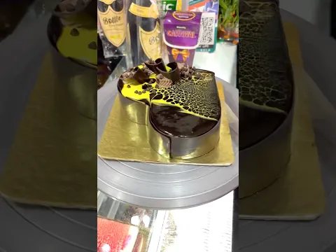 Satisfying Yellow Spiderweb Mirror Glaze! 😱✨#shortsfeed #shorts