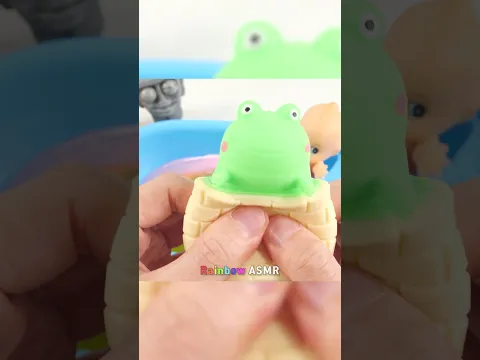 Satisfying Video l How to Make Rainbow Slime Squishy Frog into Mixing BALLOONS & Beads Cutting ASMR