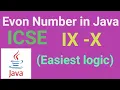 Evon number program in Java ICSE IX and X