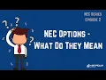 NEC3 4 Main Options - What Do They Mean