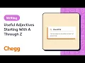 Useful Adjectives Starting With A Through Z Chegg