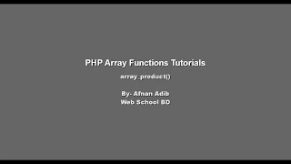 PHP Array Functions - 19 array