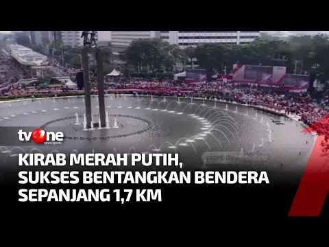 Bendera Sepanjang 1,7 KM Terbentang di Kirab Merah Putih