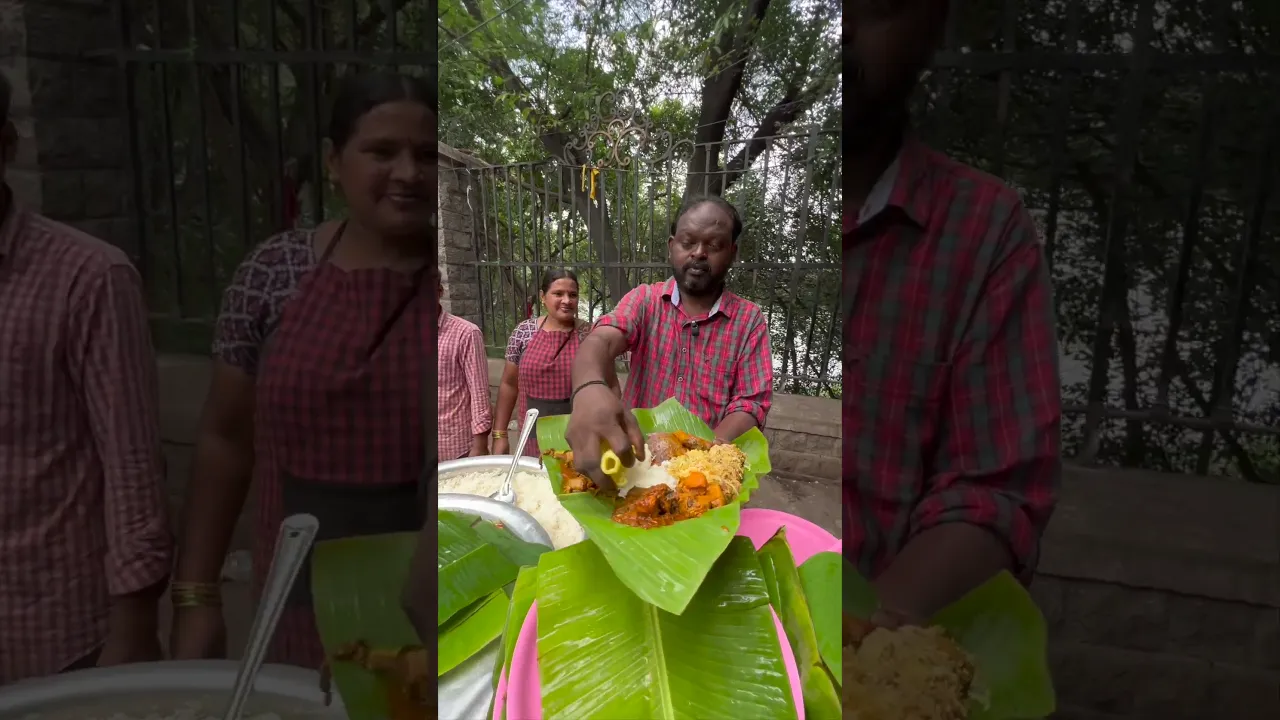 Delicious Meal on Banana Leaf #streetfood #shorts