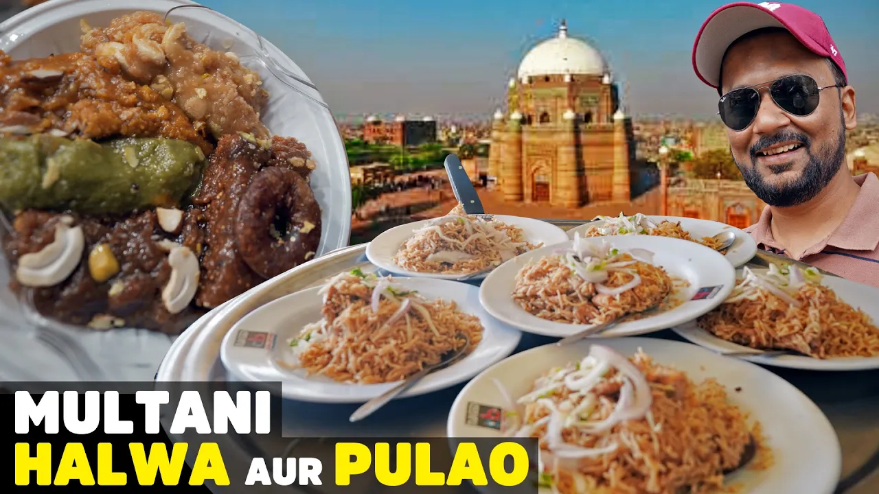 Multan Street Food, Naveed Pulao aur Rewari ka Halwa   Chowk Ghanta Ghar Multan   Pakistan