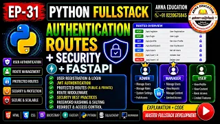 EP-31 Python Full Stack Authentication Routes Security FastAPI JWT Auth Tutorial in Tamil