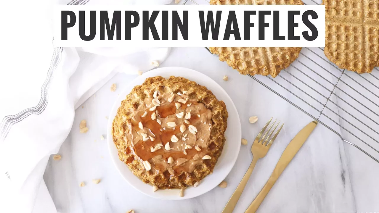 Pumpkin Peanut Butter Waffles   Gluten-Free, Vegan Healthy Breakfast   Healthy Grocery Girl