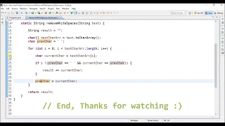 remove extra white spaces in java