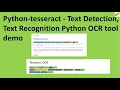 Python-tesseract - Text Detection Text Recognition Python OCR tool demo