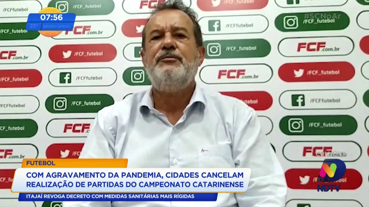 Com agravamento da pandemia, cidades cancelam realização de partidas do Campeonato Catarinense