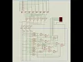 0-7 decimal to 3 bit binary to 7 segment display - Numeric keypad Proteous