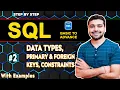 Data Types Primary-Foreign Keys Constraints in SQL SQL Tutorial In Hindi 2