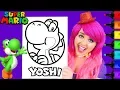 Coloring Yoshi Super Mario Nintendo Coloring Page Prismacolor Paint Markers KiMMi THE CLOWN