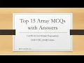 Top 15 Array MCQ Q A - Boost Your Programming Skills