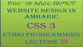Lecture 32 website css combinators Programming Tutorial in Amharic