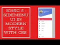 Ionic 5 Sidemenu UI In Modern Style with CSS