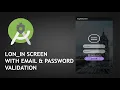 Log In Screen Android Studio With Email Password Validation