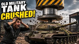 Hydraulic Press vs Old Military Tank 💥 | Will It Survive? 😱