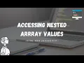 Accessing Nested Array Values - HTML and JavaScript