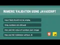 number validation In JavaScript Min max in input type number Allow only number validation