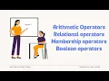 Python Operators Arithmetic Relational Membership Boolean Python Tutorial in Telugu