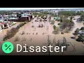 Aerial Views Show Flood Devastation in Midland Michigan After Edenville Dam Burst
