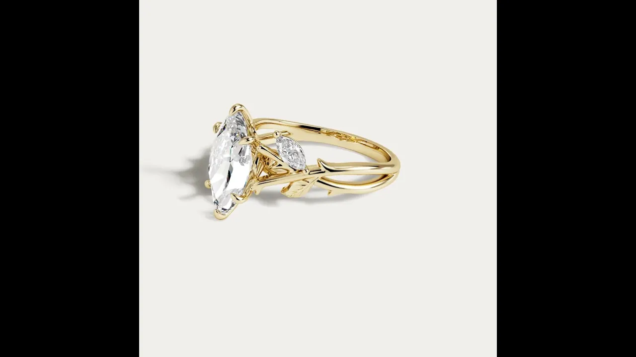 Kathleen丨Marquise Cut Lab-Grown Diamond Nature-Inspired Engagement Ring
