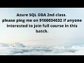 Azure SQL DBA 2nd class