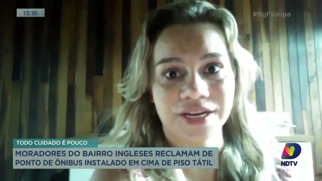 Moradores do bairro Ingleses reclamam de ponto de ônibus instalado em cima do piso tátil