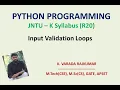 Input Validation Loops in Python