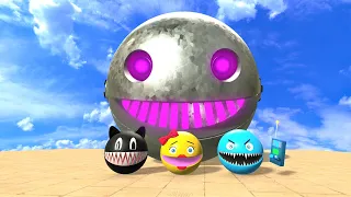 ms pacman vs cartoon cat vs robot pacman