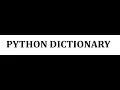 Python Dictionary Part1