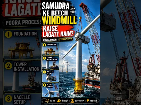 Samudra Ke Beech Windmill Kaise Lagate Hain? 🌊⚙️